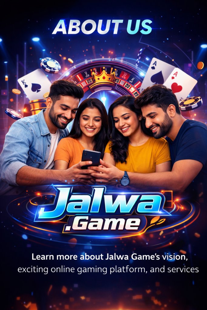 Jalwa Game About Us banner showing players using the Jalwa Game online gaming platform
